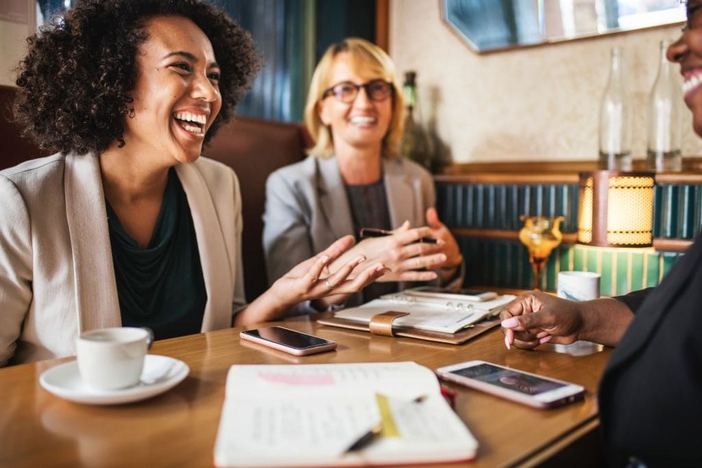 businesswomen meeting at a restaurant