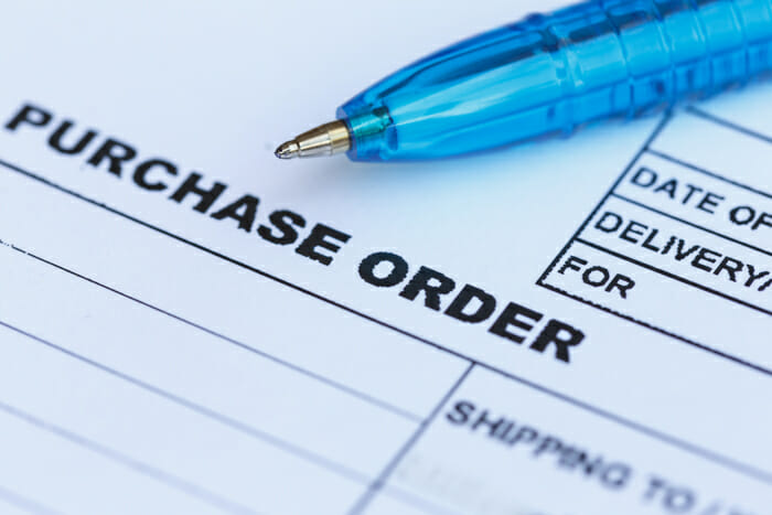 purchase order form representing separate roles of purchasing and approvals in internal controls