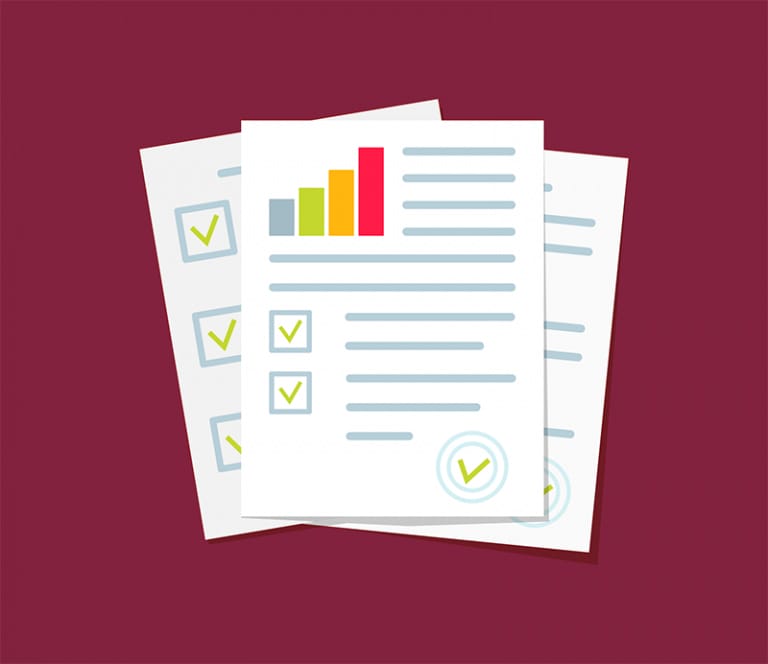illustration of papers in a financial statement review